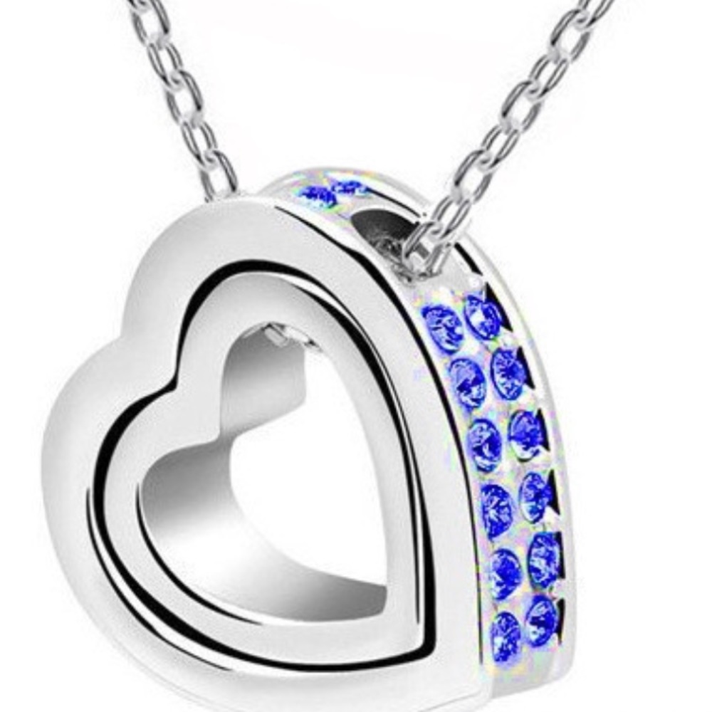 Heart In Heart 💕 Stunning Necklace With Swarovski Crystal Elements